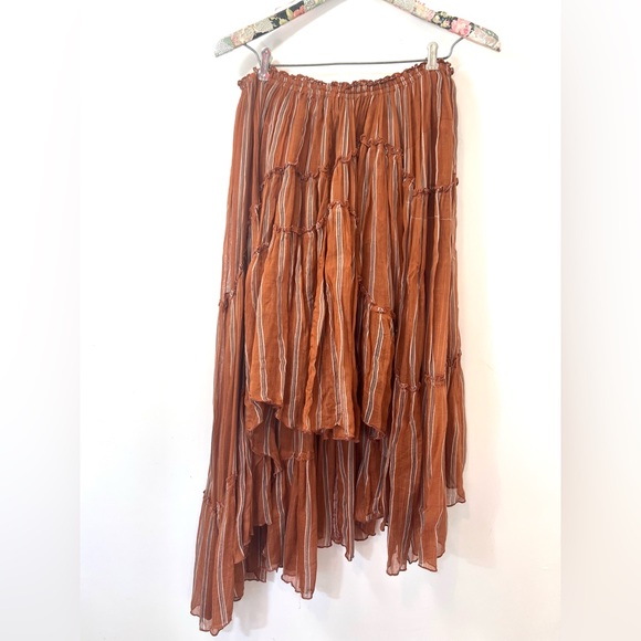 Free People One ember stripe midi skirt sz M - Picture 6 of 8